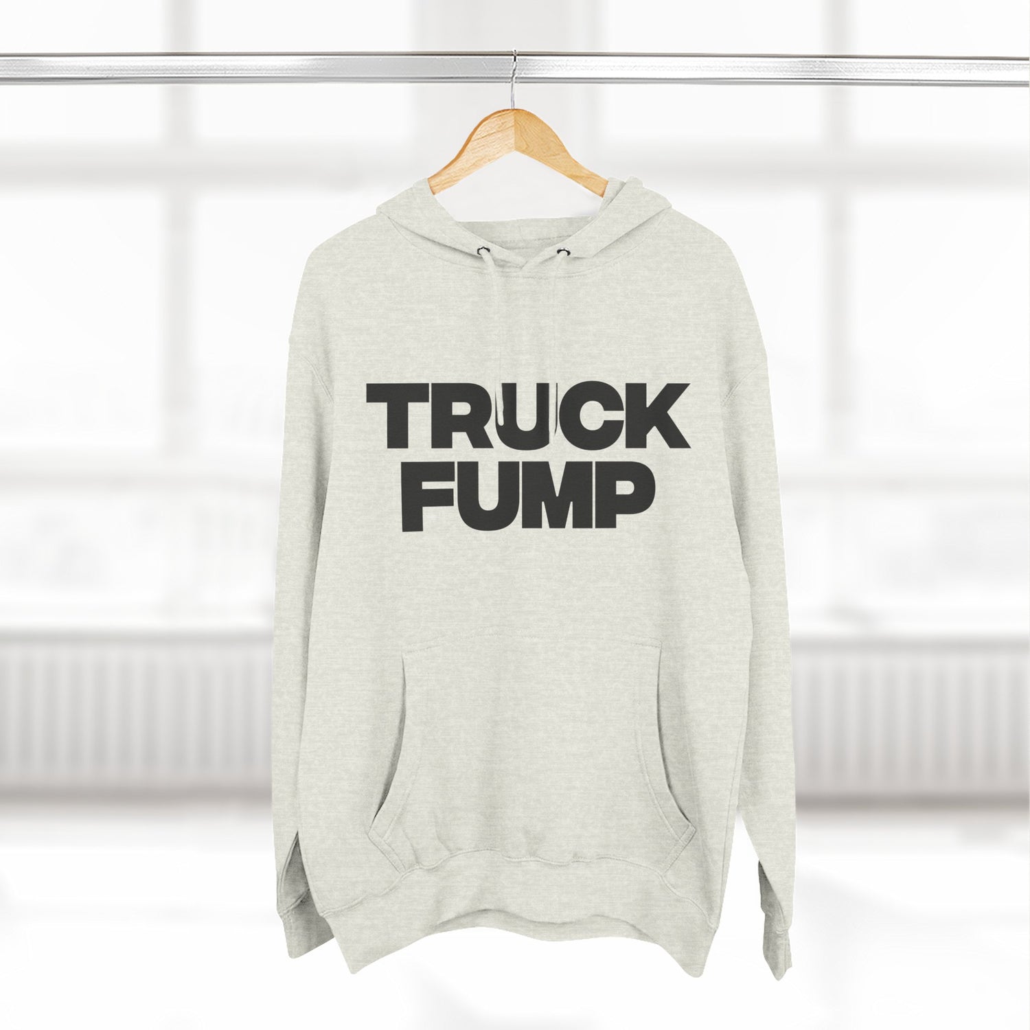 "Truck Fump" Hoodie — Bold Text Political Satire Streetwear Pullover for Trendsetters