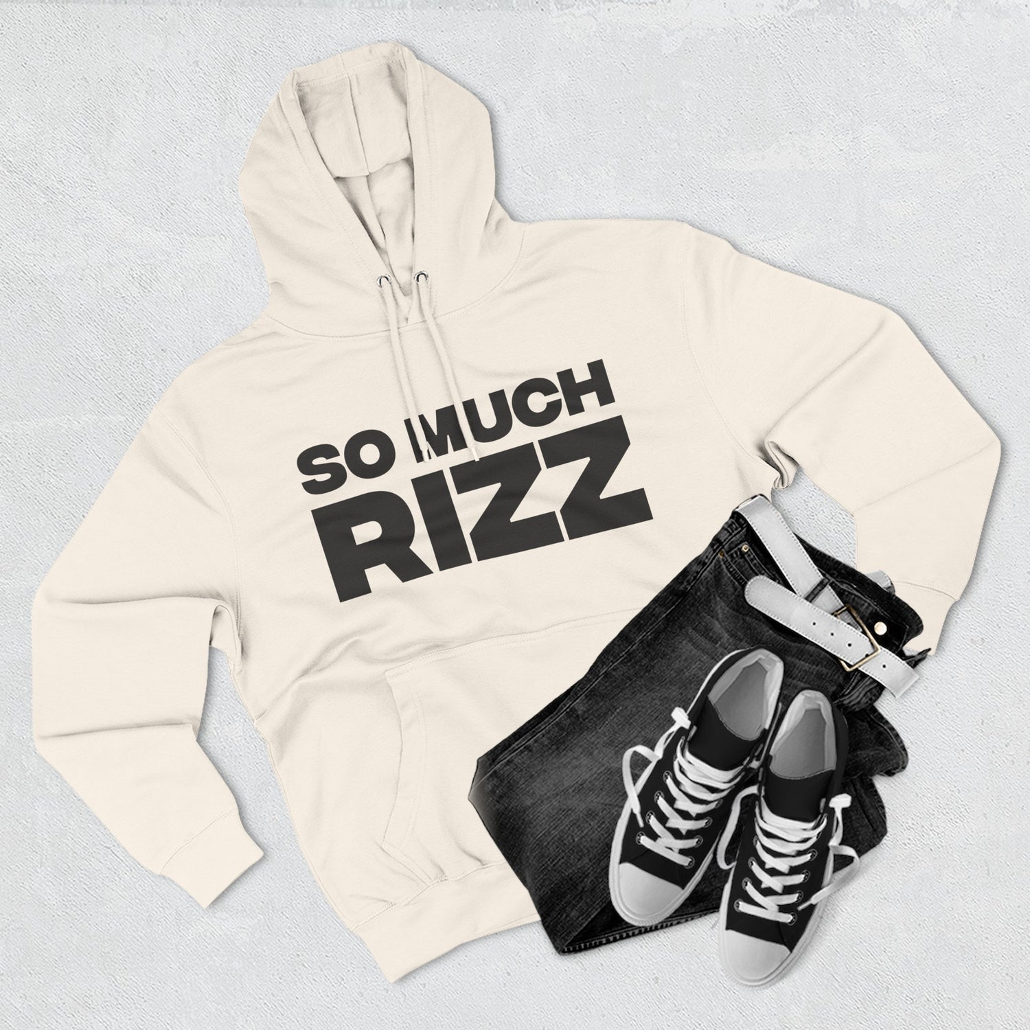 "So Much Rizz" Hoodie — Bold Text Streetwear Pullover for Trendsetters