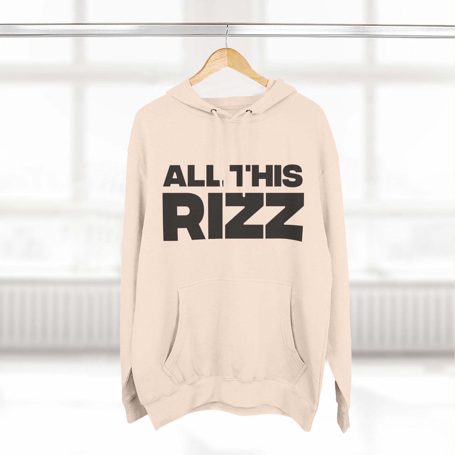 "All This Rizz" Hoodie — Bold Text Streetwear Pullover for Trendsetters