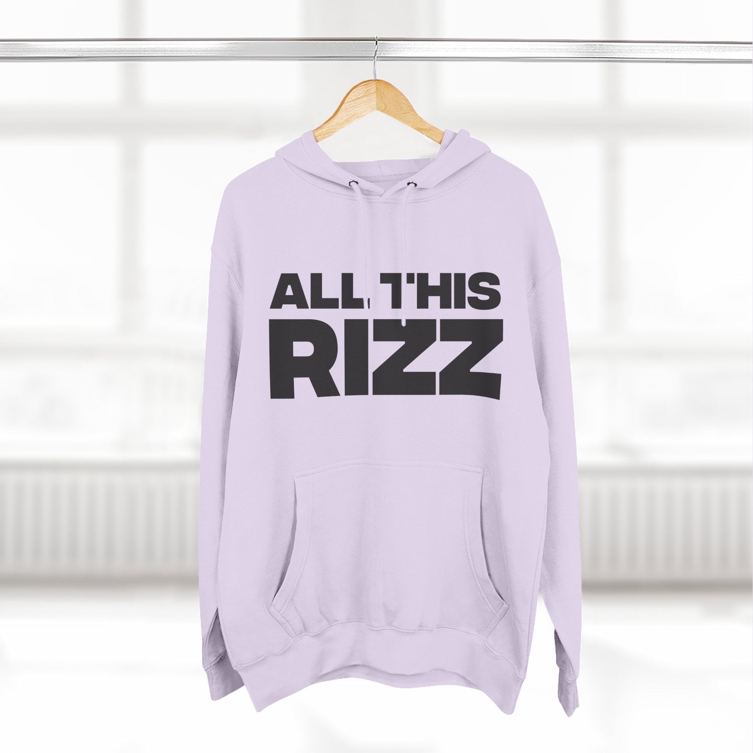 "All This Rizz" Hoodie — Bold Text Streetwear Pullover for Trendsetters