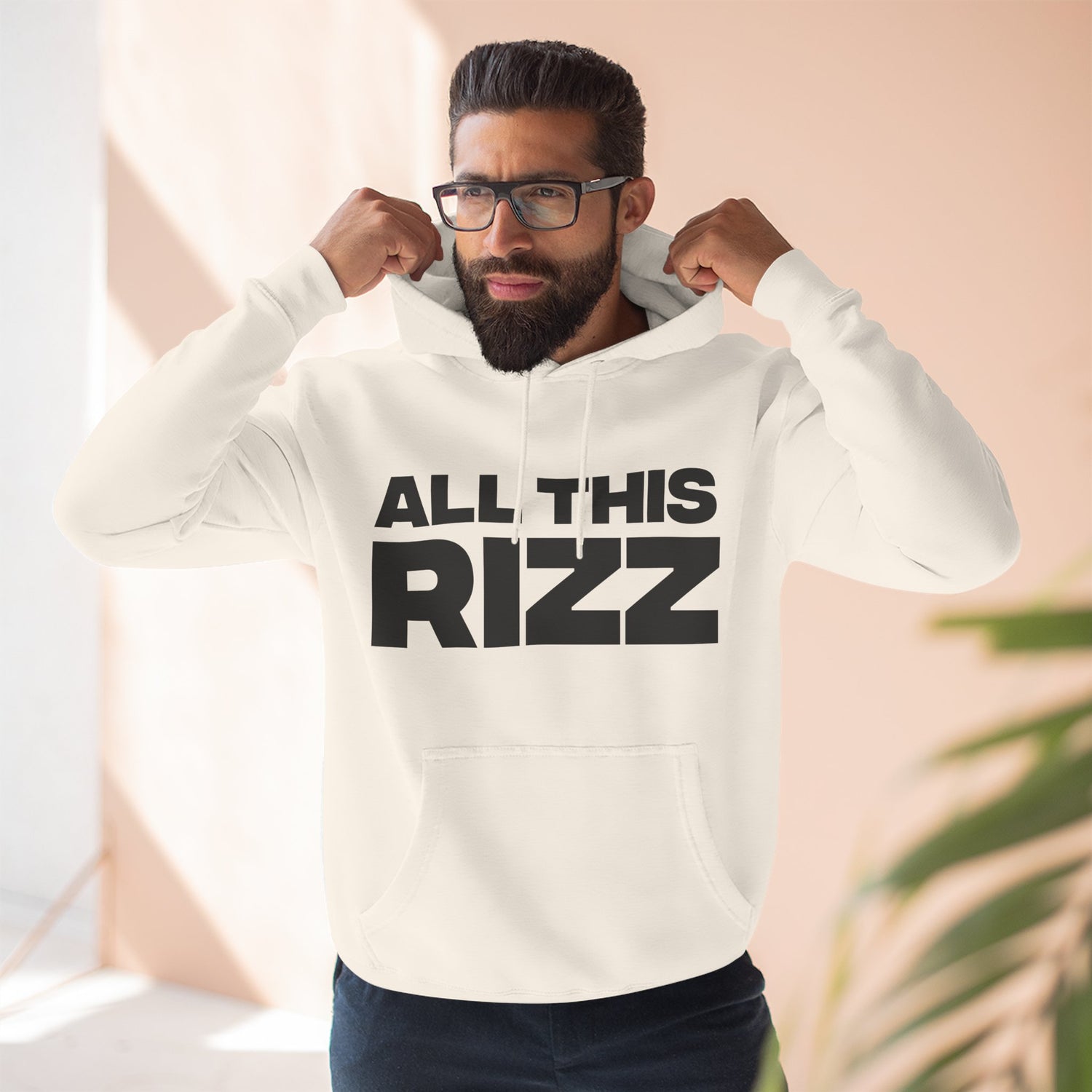 "All This Rizz" Hoodie — Bold Text Streetwear Pullover for Trendsetters