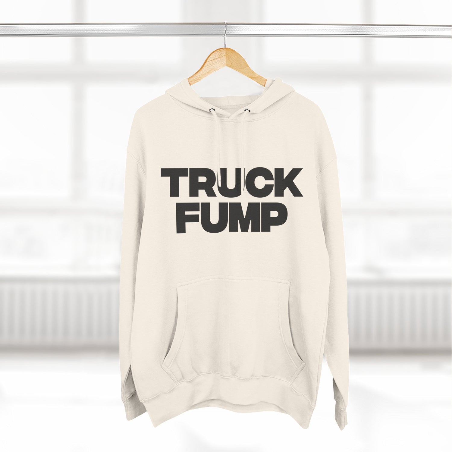 "Truck Fump" Hoodie — Bold Text Political Satire Streetwear Pullover for Trendsetters