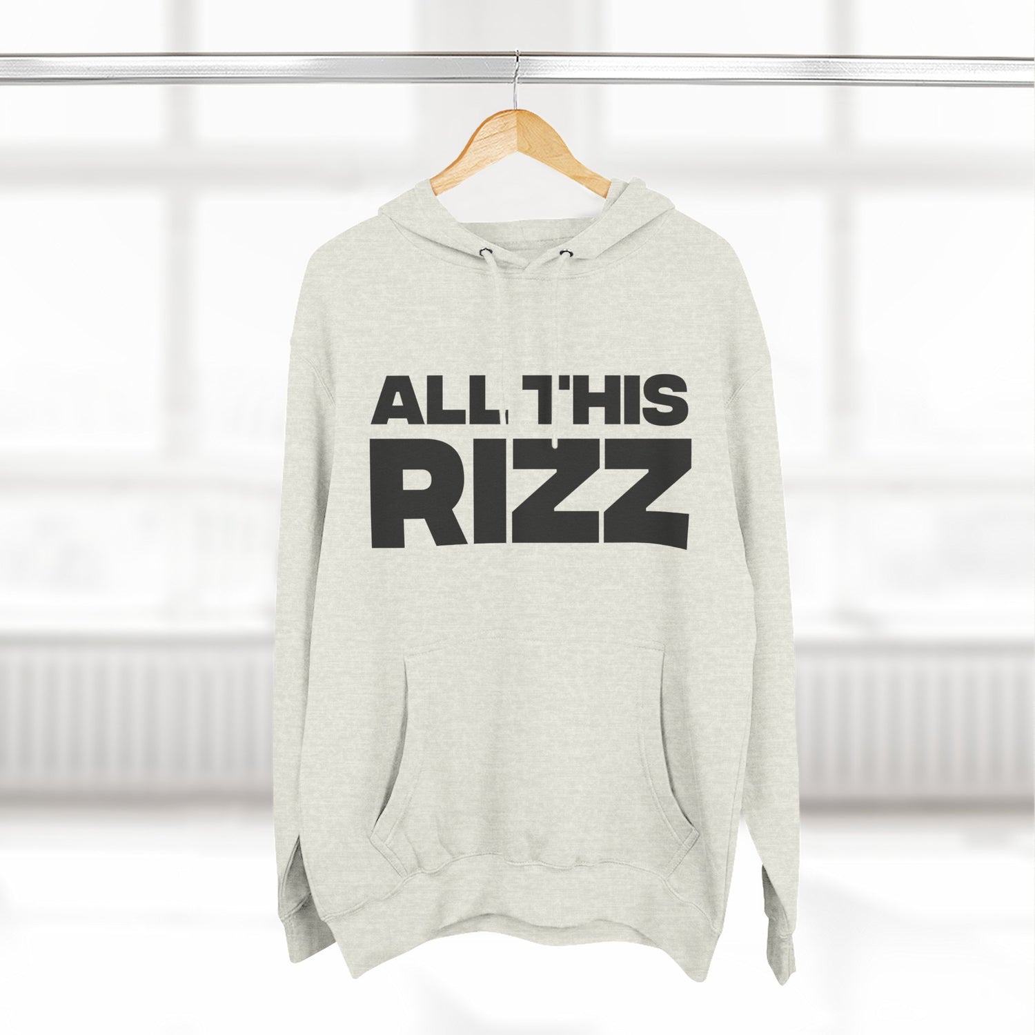 "All This Rizz" Hoodie — Bold Text Streetwear Pullover for Trendsetters