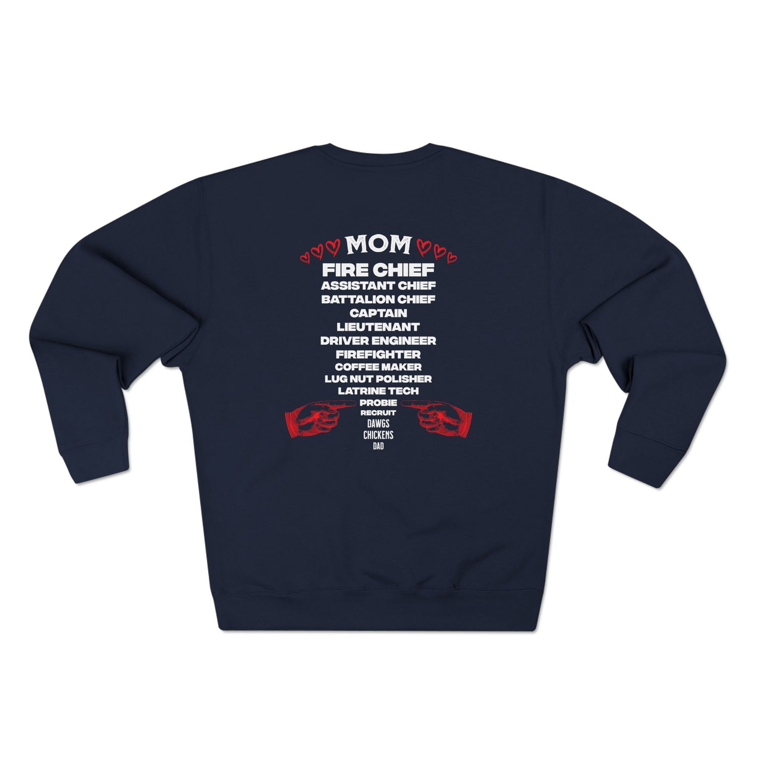 Fire Academy Graduation Sweatshirt — Probie to Chief (plus "Mom") Rank List Crewneck