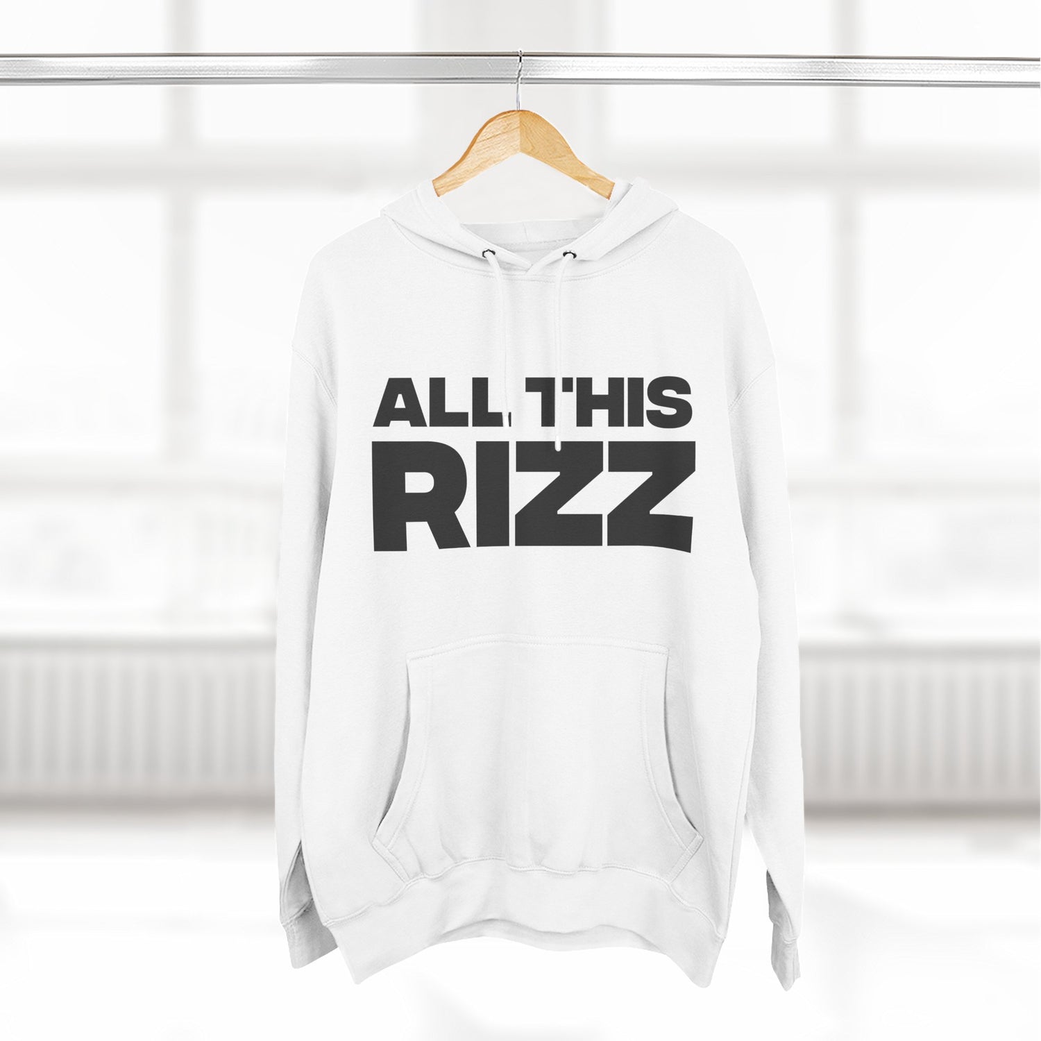 "All This Rizz" Hoodie — Bold Text Streetwear Pullover for Trendsetters