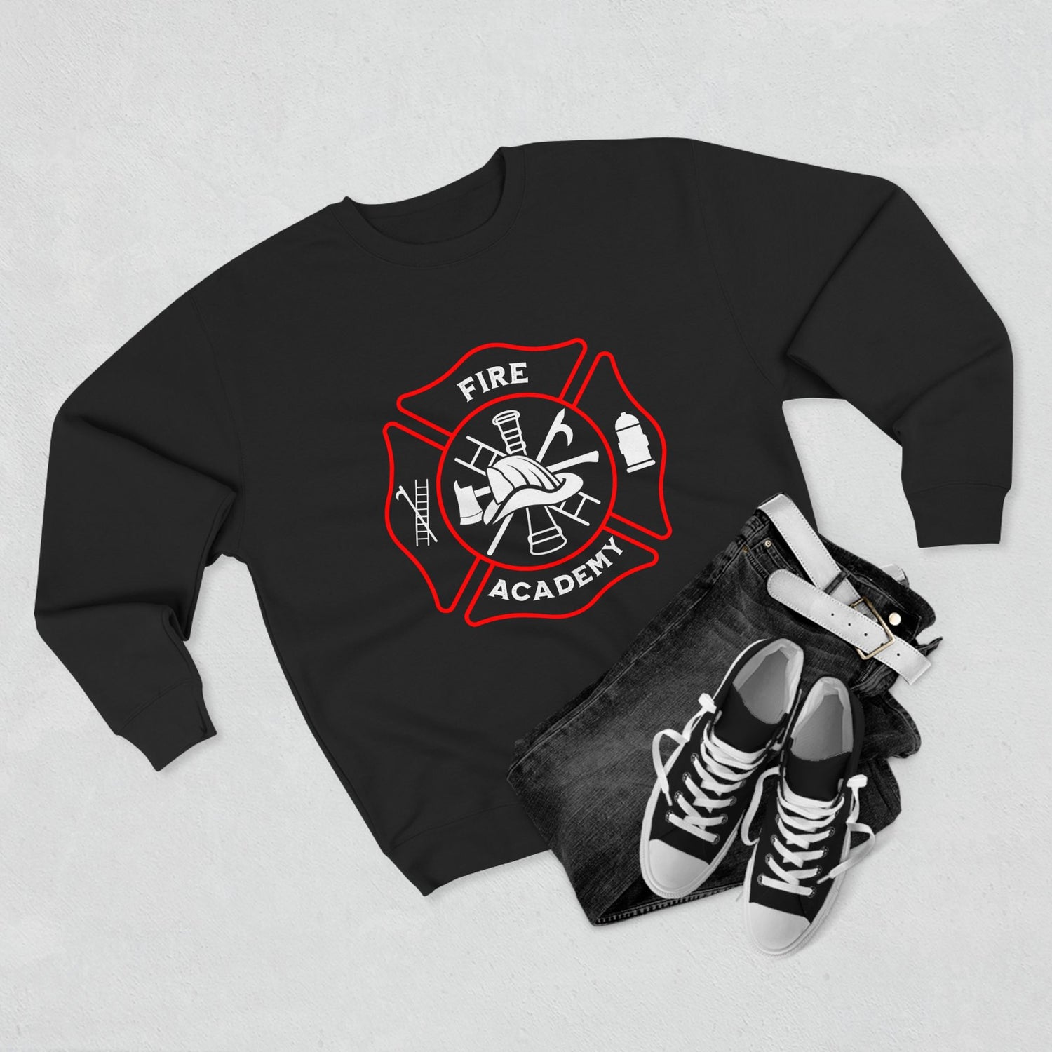 Fire Academy Graduation Sweatshirt — Probie to Chief (plus "Mom") Rank List Crewneck