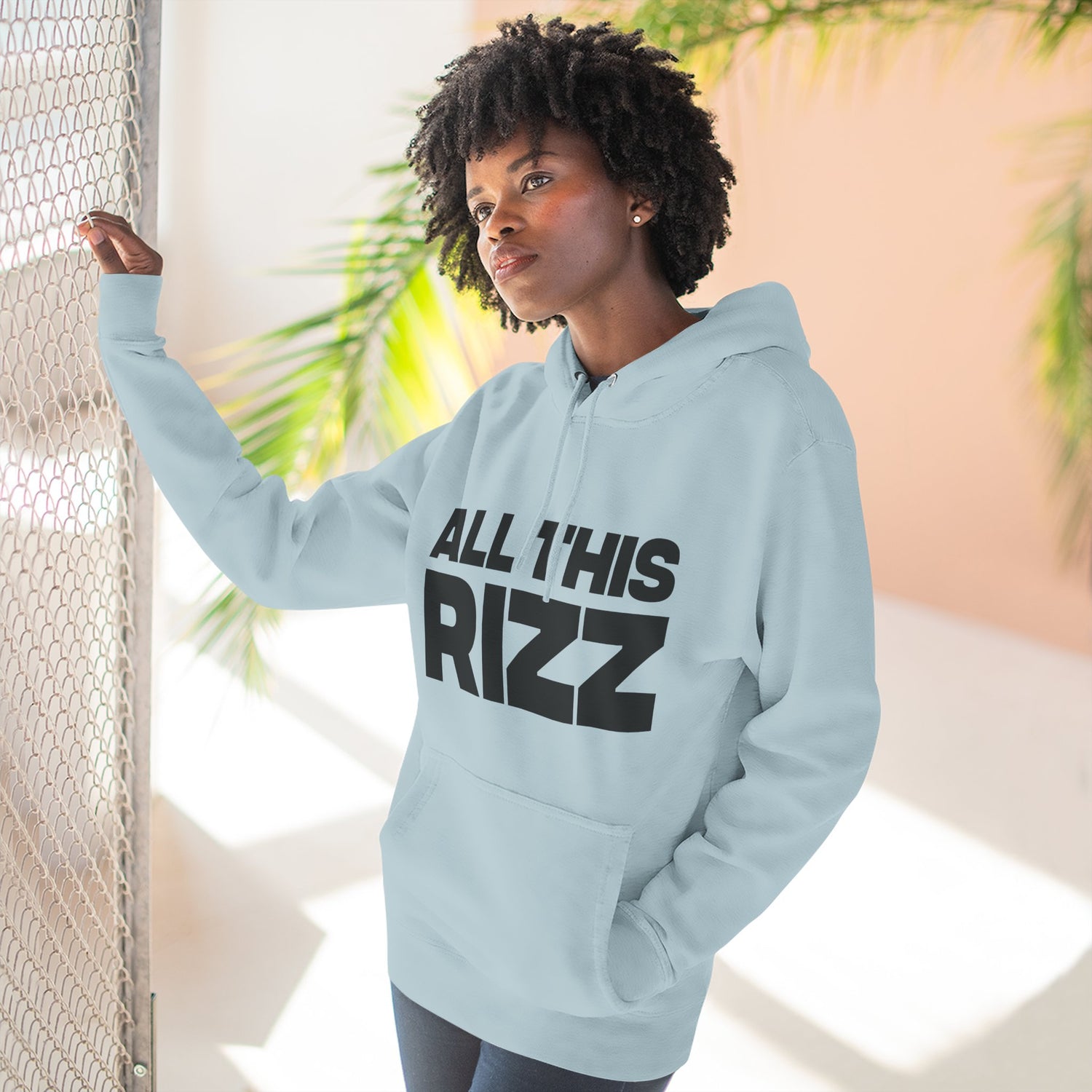 "All This Rizz" Hoodie — Bold Text Streetwear Pullover for Trendsetters