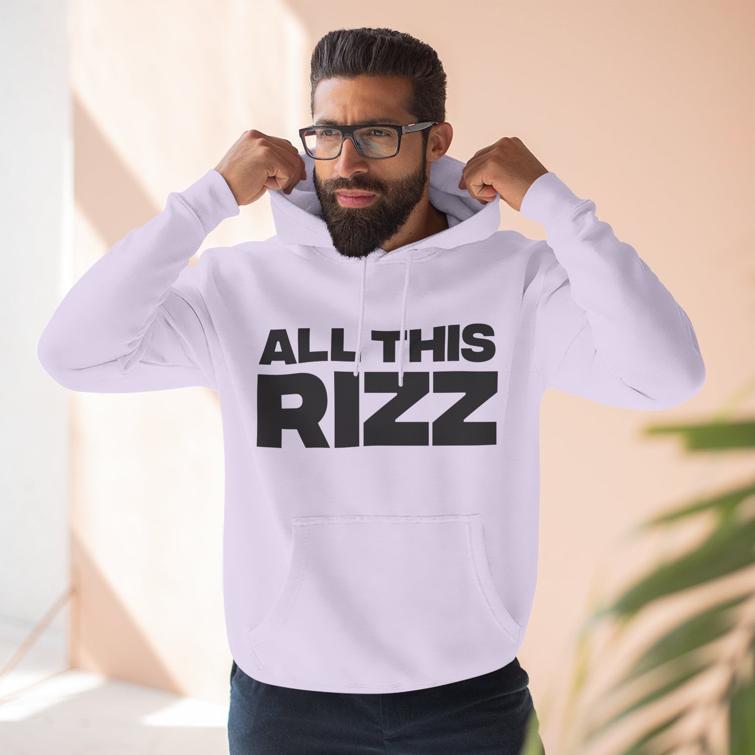 "All This Rizz" Hoodie — Bold Text Streetwear Pullover for Trendsetters