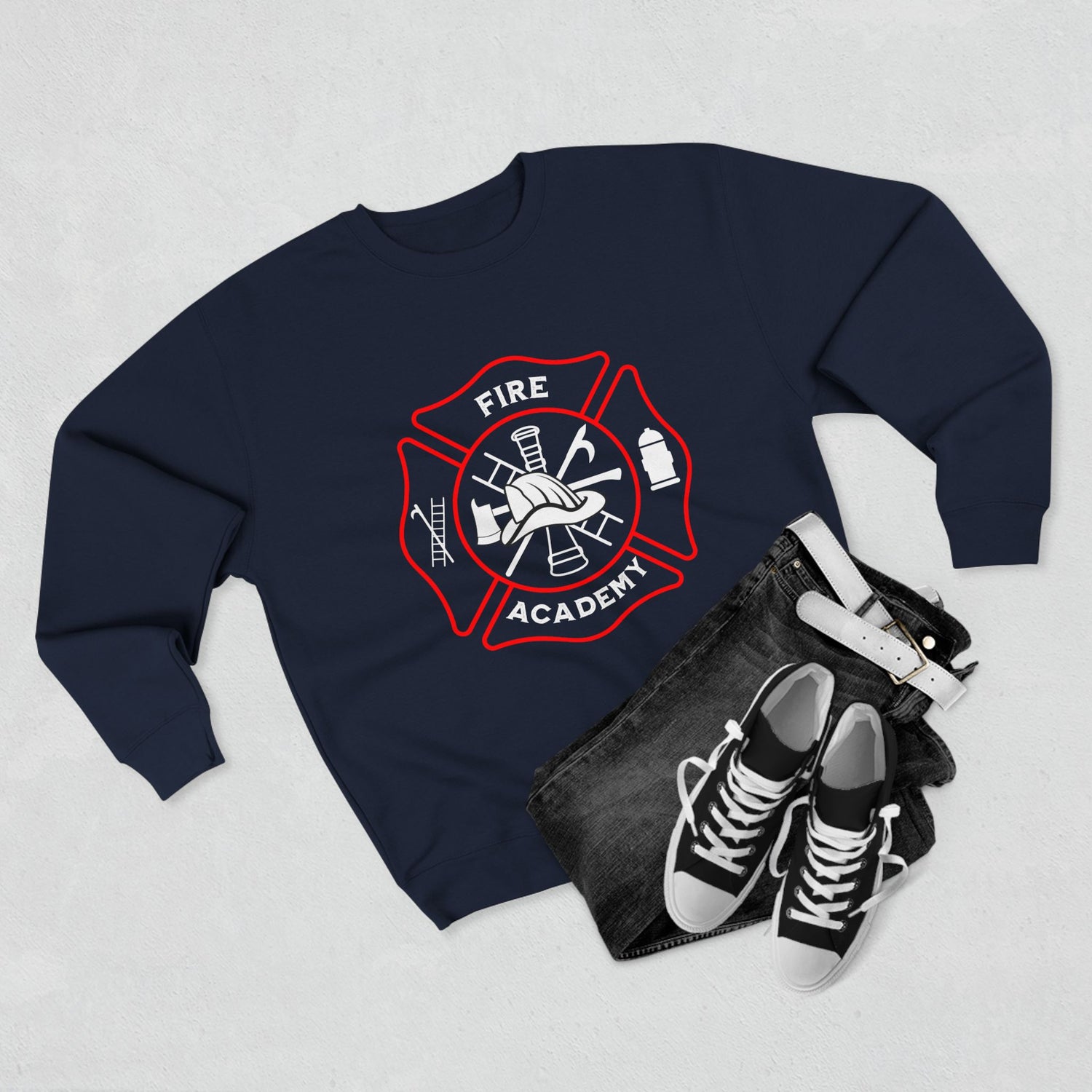 Fire Academy Graduation Sweatshirt — Probie to Chief (plus "Mom") Rank List Crewneck