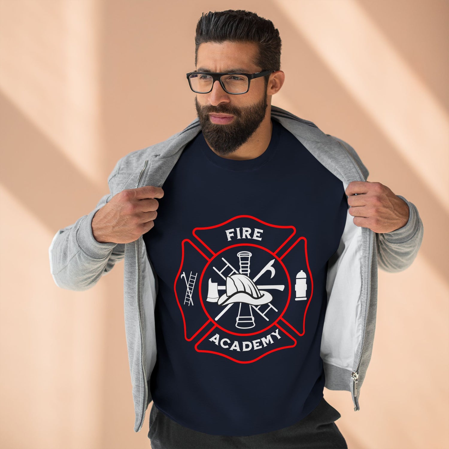 Fire Academy Graduation Sweatshirt — Probie to Chief (plus "Mom") Rank List Crewneck