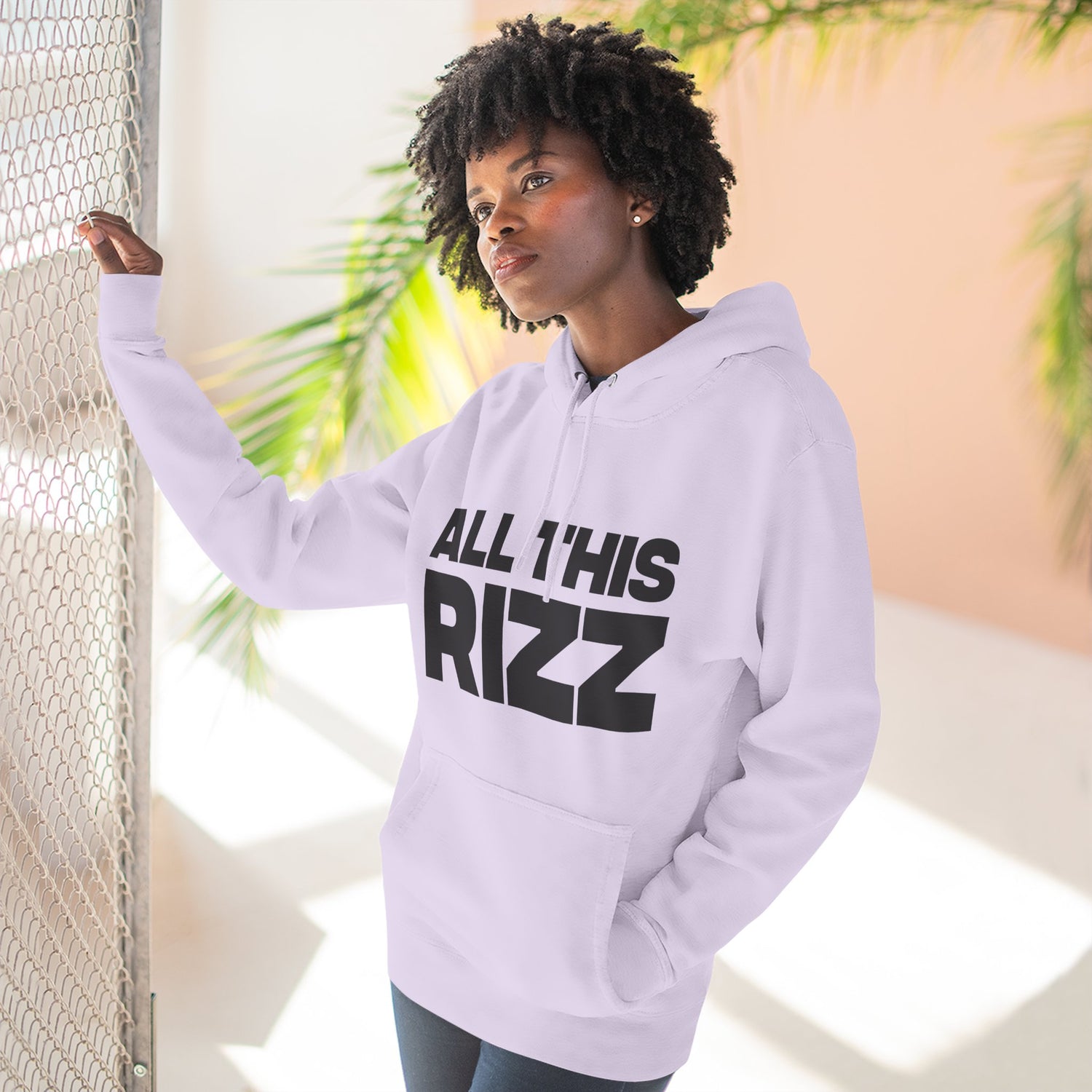 "All This Rizz" Hoodie — Bold Text Streetwear Pullover for Trendsetters