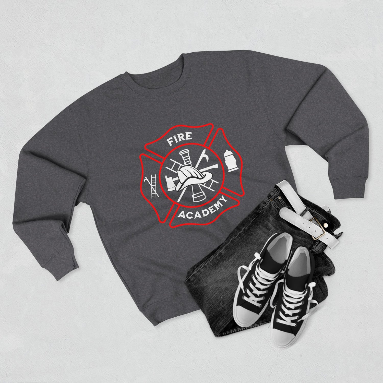 Fire Academy Graduation Sweatshirt — Probie to Chief (plus "Mom") Rank List Crewneck