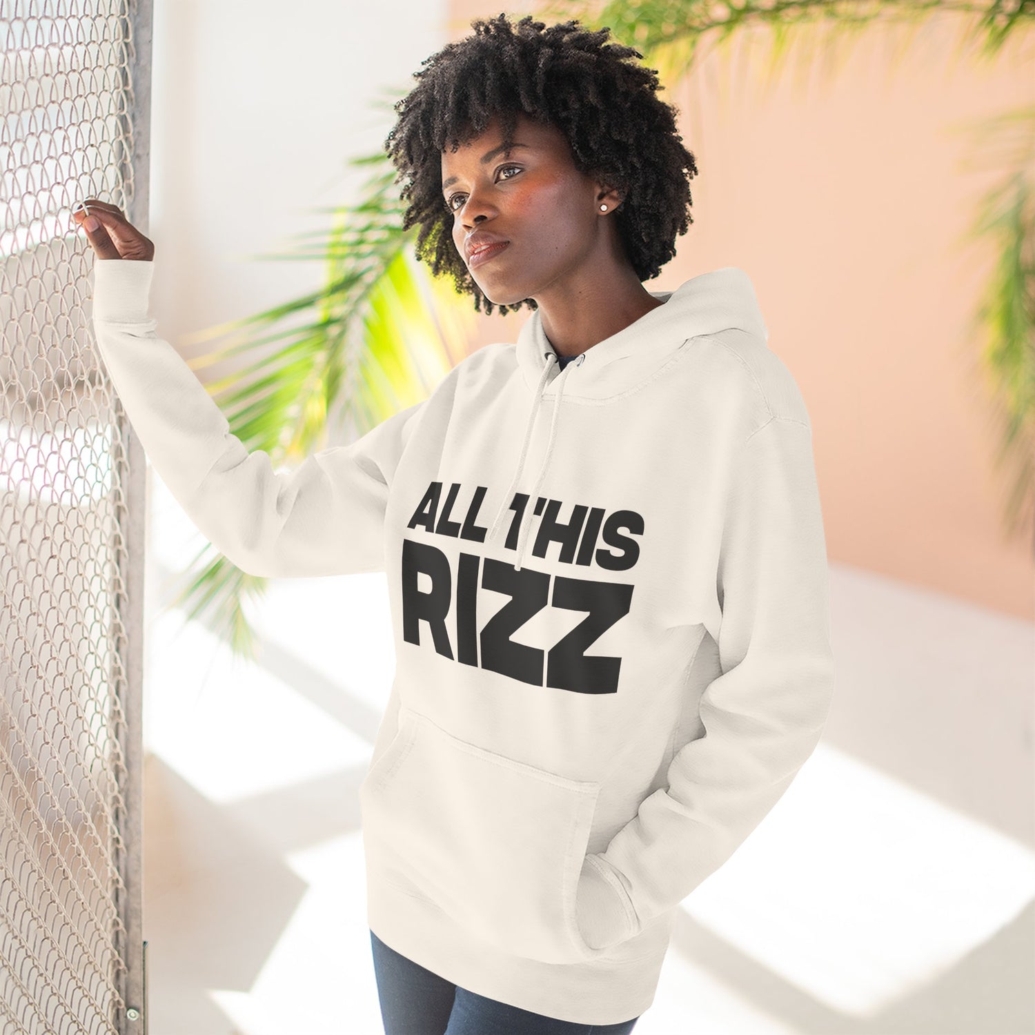 "All This Rizz" Hoodie — Bold Text Streetwear Pullover for Trendsetters