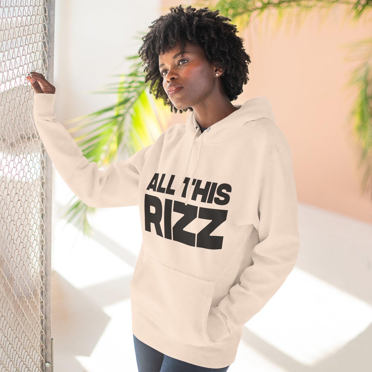 "All This Rizz" Hoodie — Bold Text Streetwear Pullover for Trendsetters