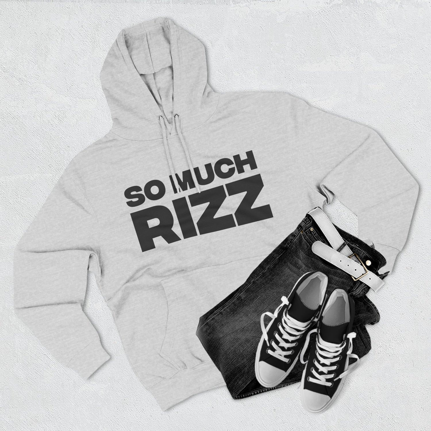 "So Much Rizz" Hoodie — Bold Text Streetwear Pullover for Trendsetters