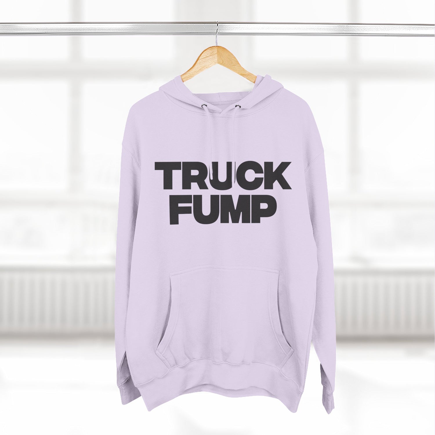 "Truck Fump" Hoodie — Bold Text Political Satire Streetwear Pullover for Trendsetters
