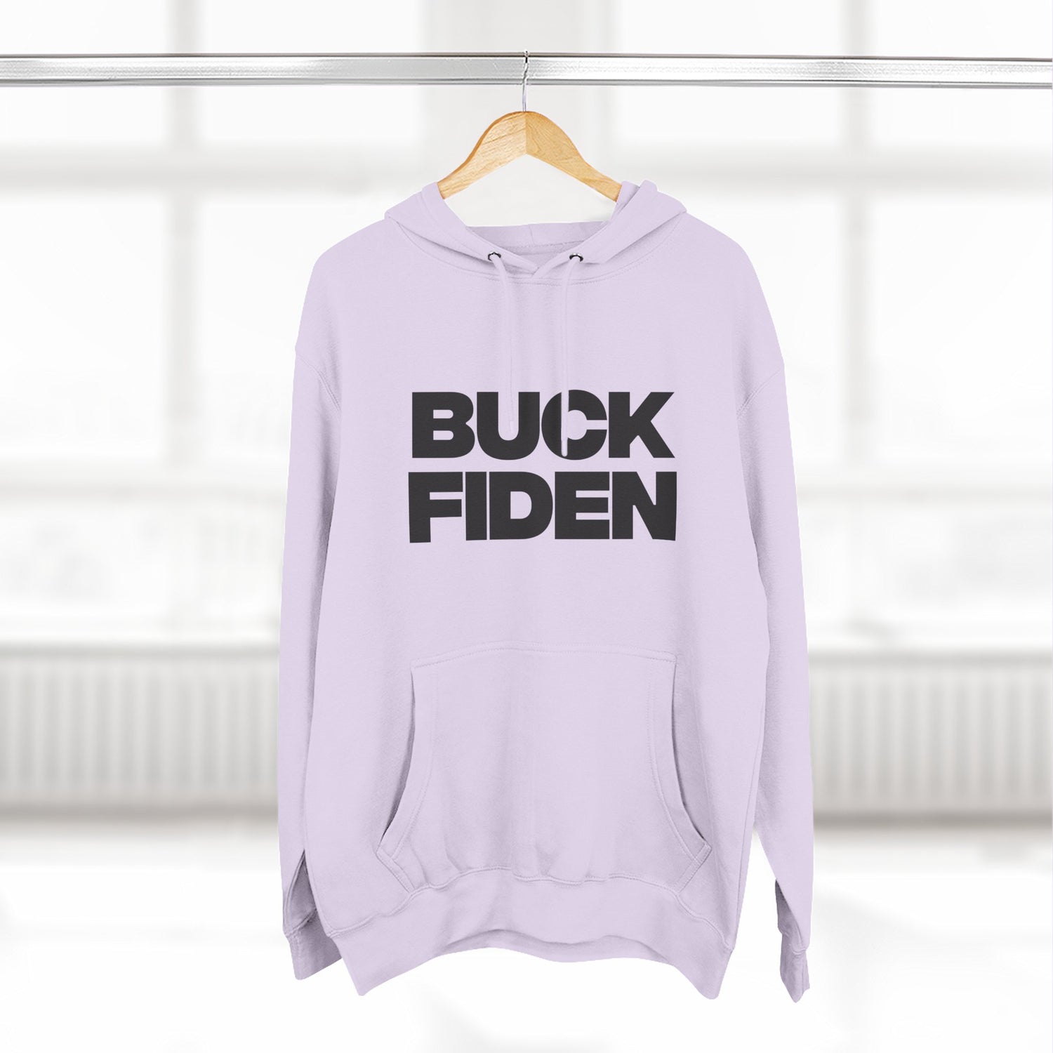 "Buck Fiden" Hoodie — Bold Text Political Satire Streetwear Pullover for Trendsetters