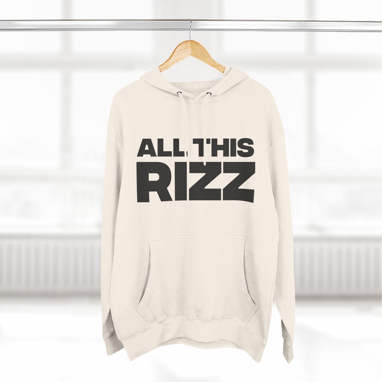 "All This Rizz" Hoodie — Bold Text Streetwear Pullover for Trendsetters