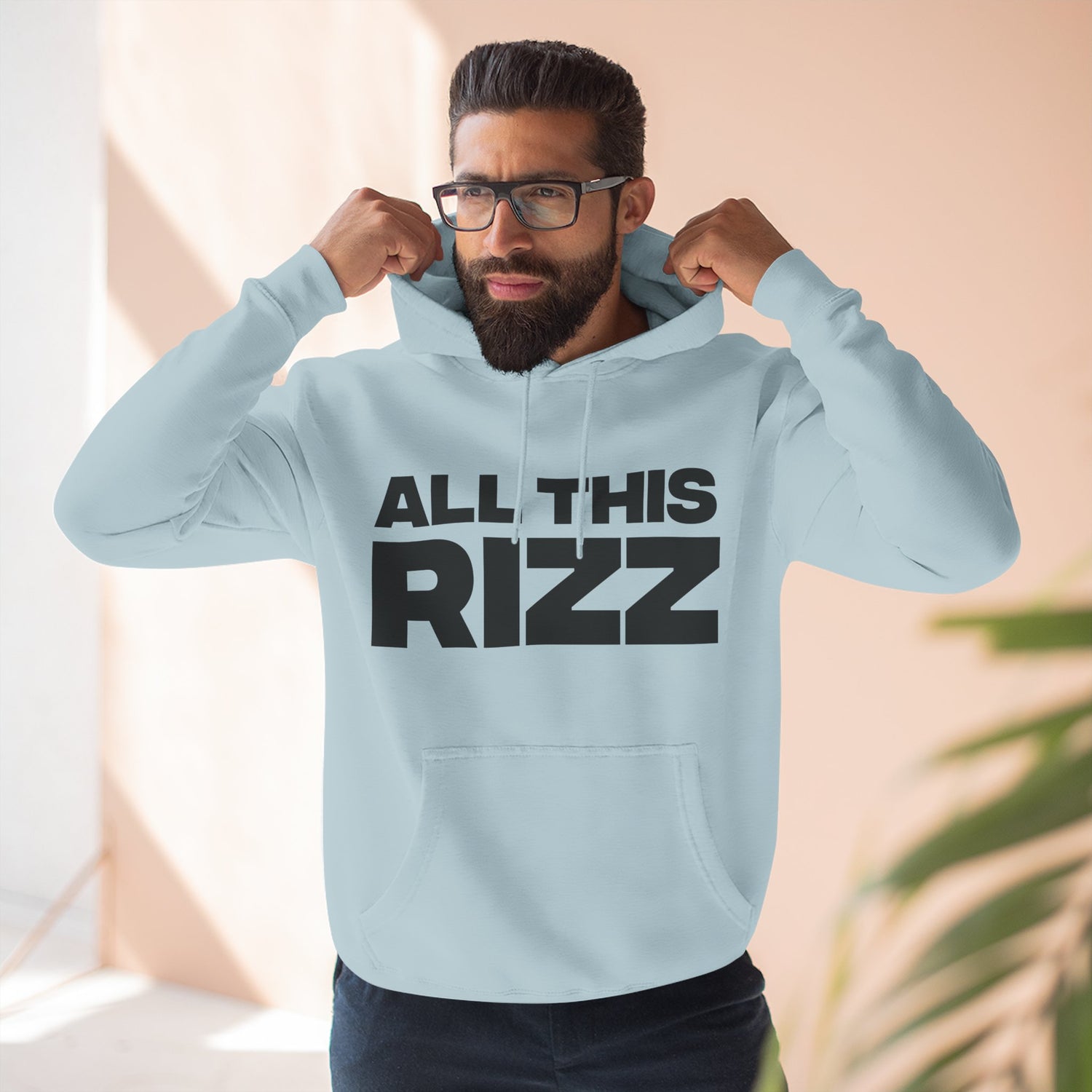 "All This Rizz" Hoodie — Bold Text Streetwear Pullover for Trendsetters