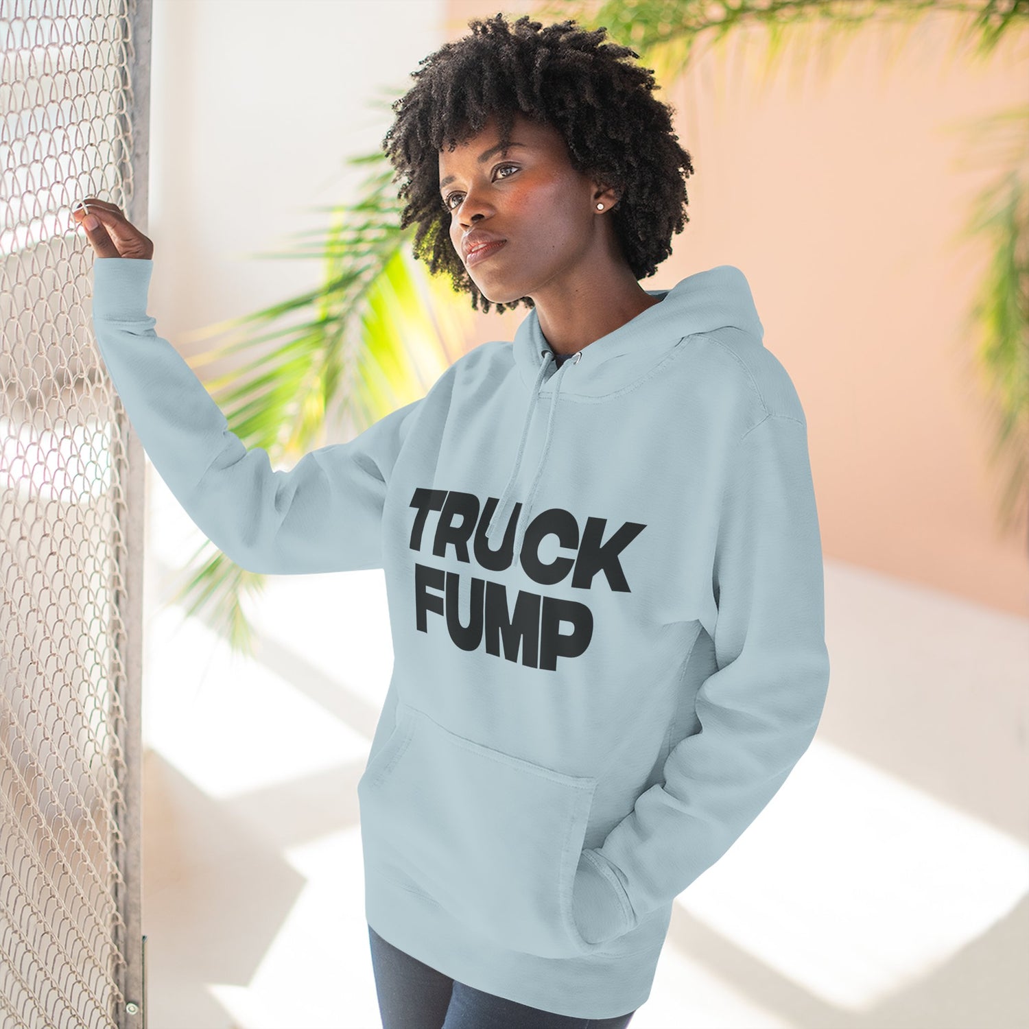 "Truck Fump" Hoodie — Bold Text Political Satire Streetwear Pullover for Trendsetters