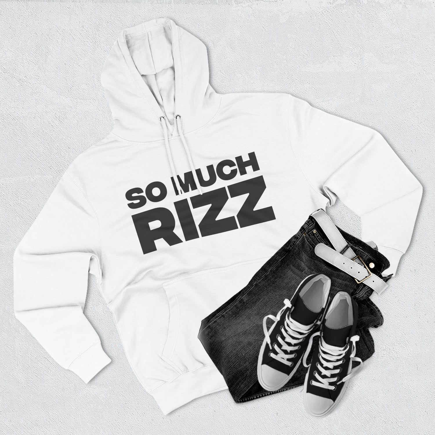 "So Much Rizz" Hoodie — Bold Text Streetwear Pullover for Trendsetters