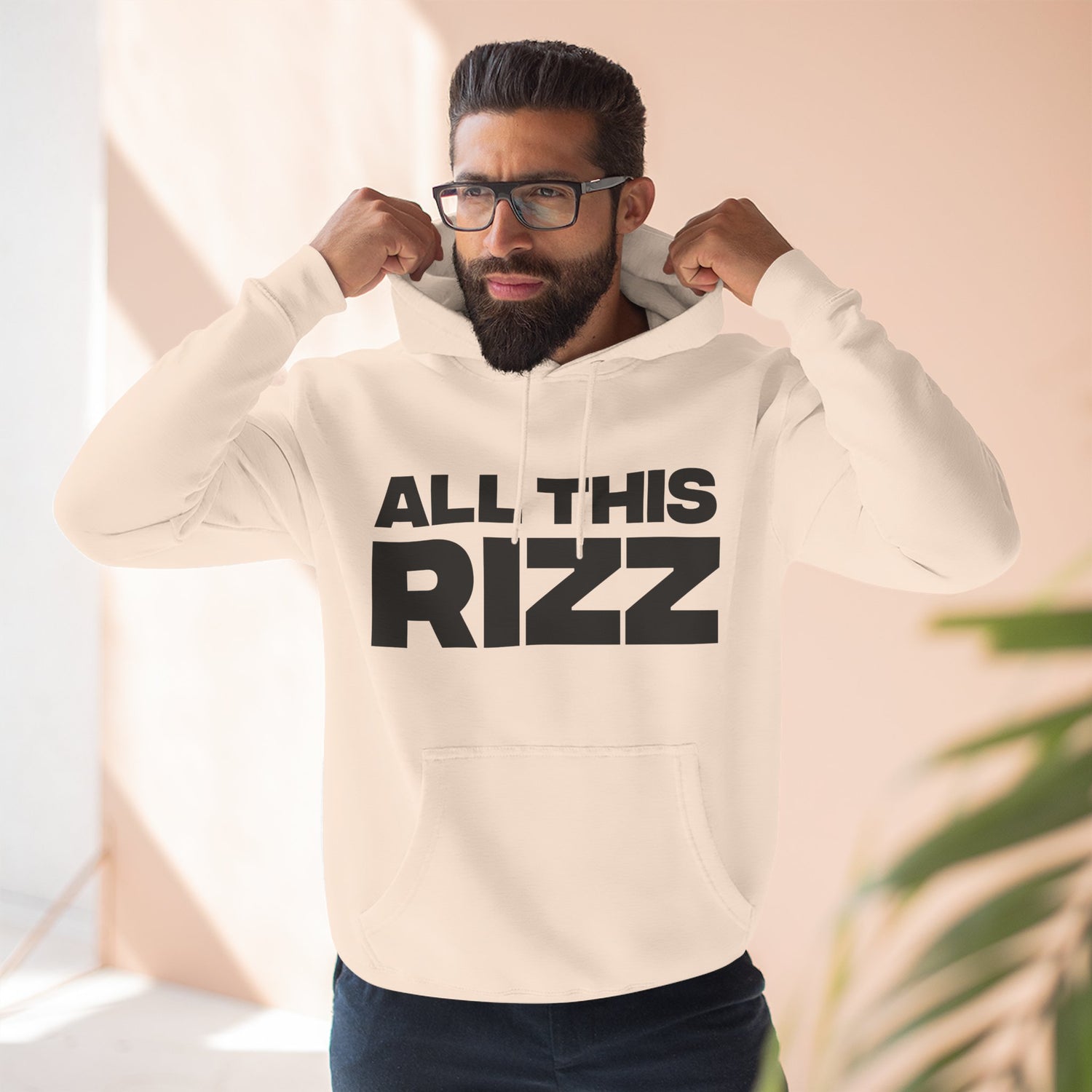 "All This Rizz" Hoodie — Bold Text Streetwear Pullover for Trendsetters