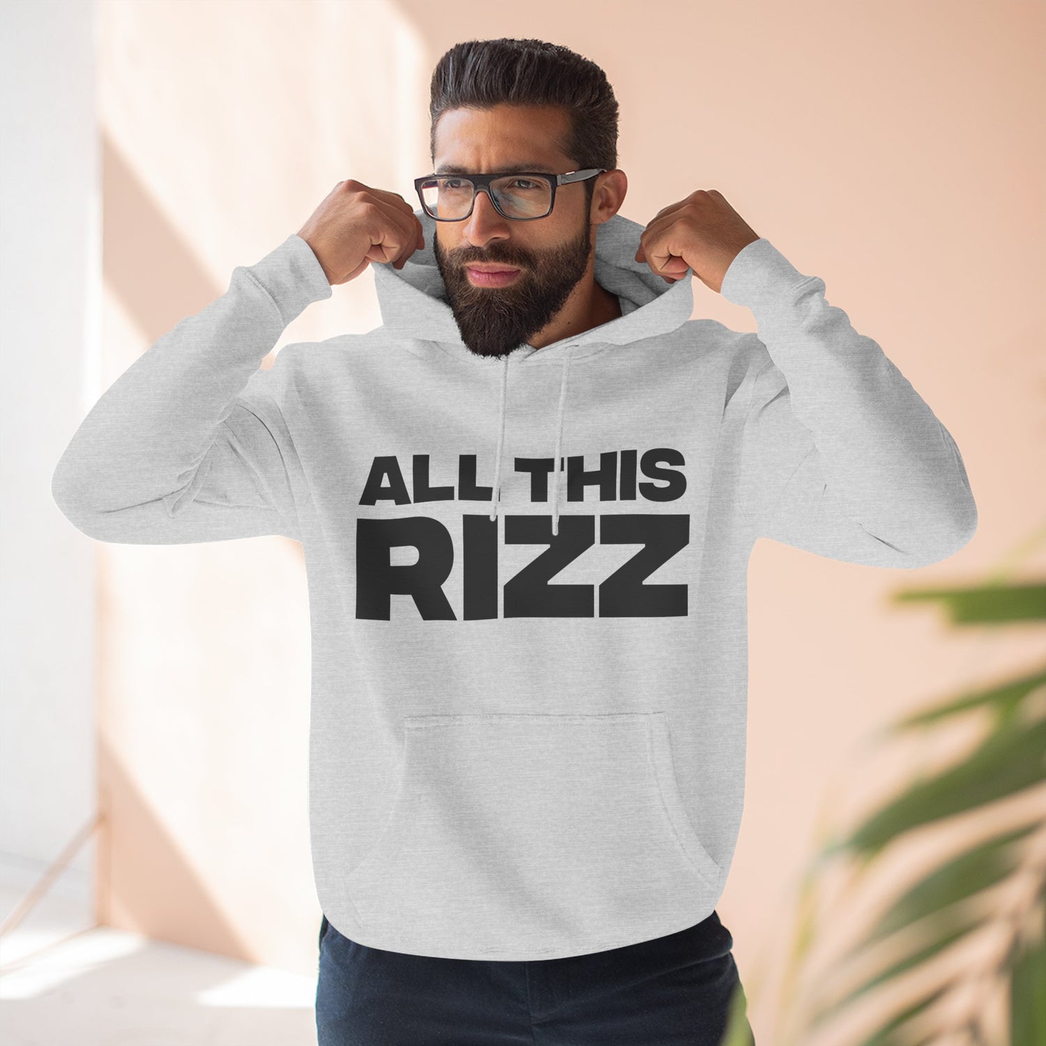 "All This Rizz" Hoodie — Bold Text Streetwear Pullover for Trendsetters
