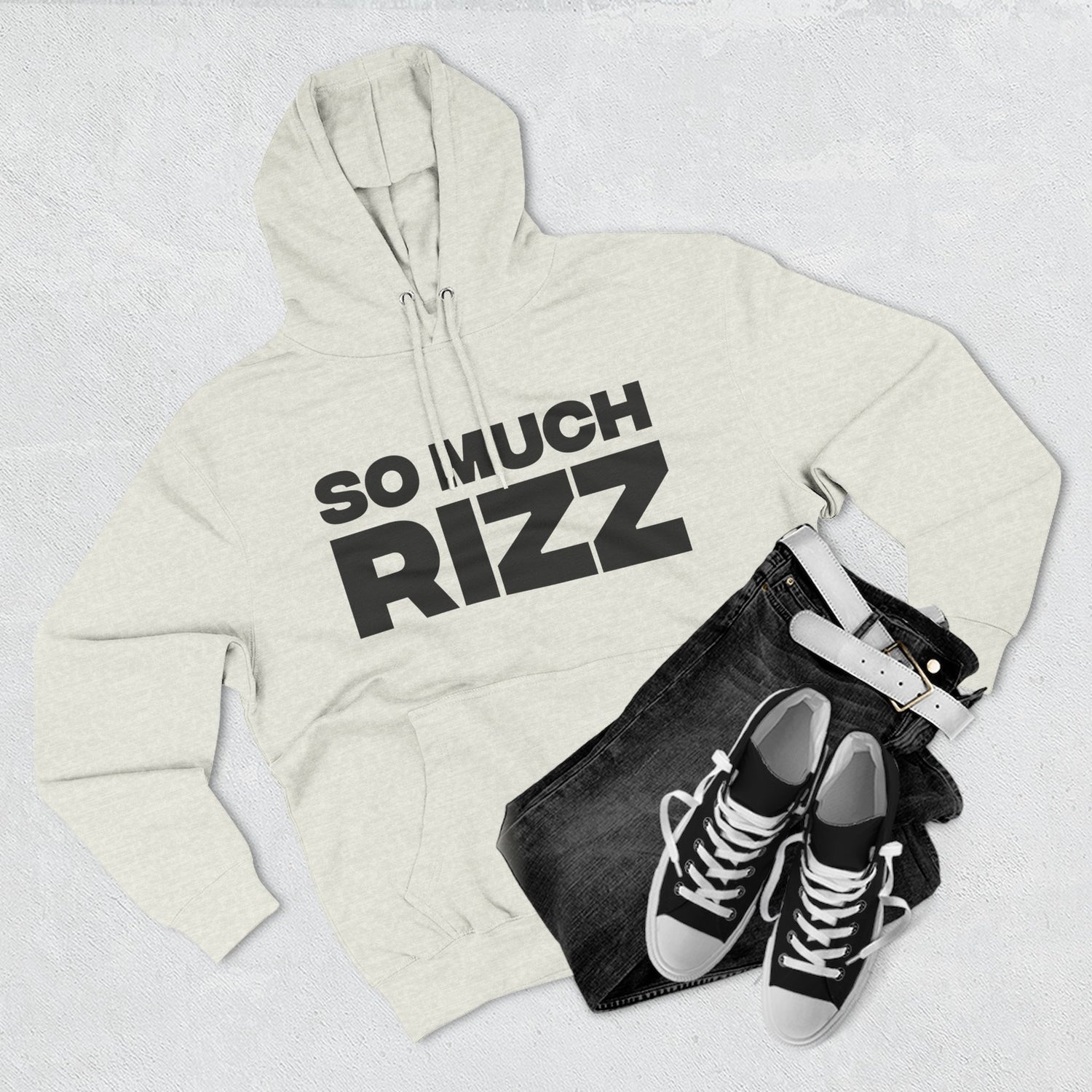 "So Much Rizz" Hoodie — Bold Text Streetwear Pullover for Trendsetters