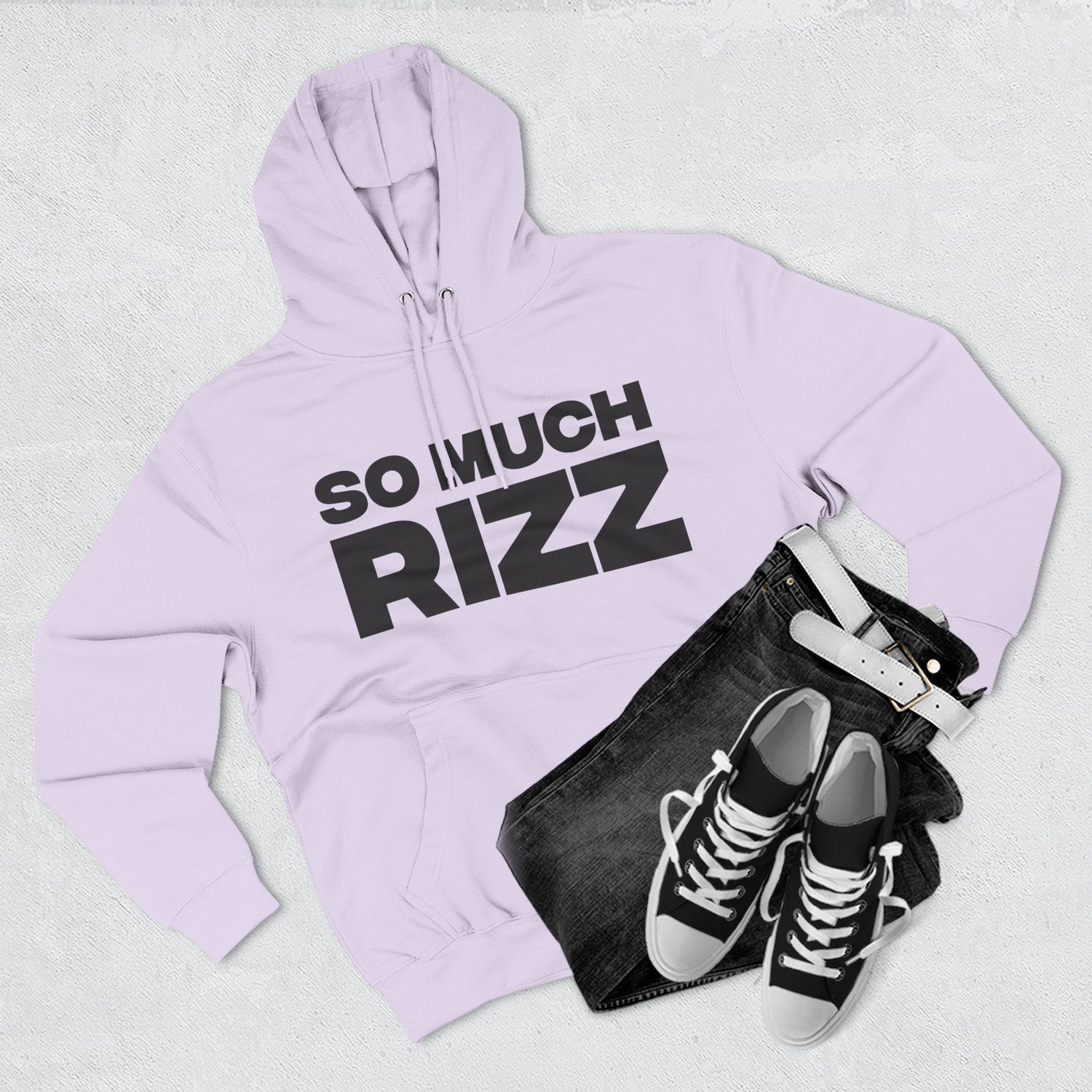 "So Much Rizz" Hoodie — Bold Text Streetwear Pullover for Trendsetters
