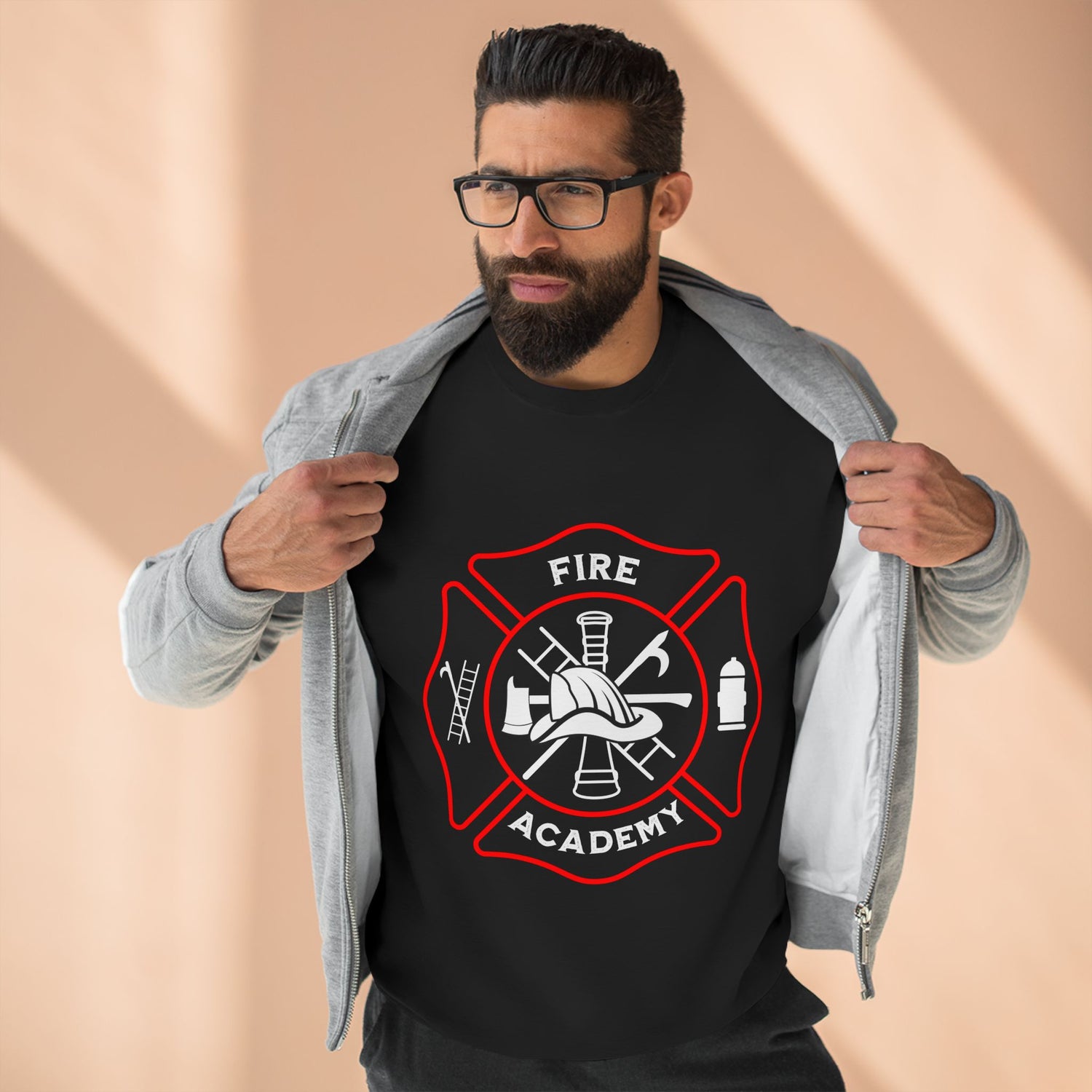 Fire Academy Graduation Sweatshirt — Probie to Chief (plus "Mom") Rank List Crewneck