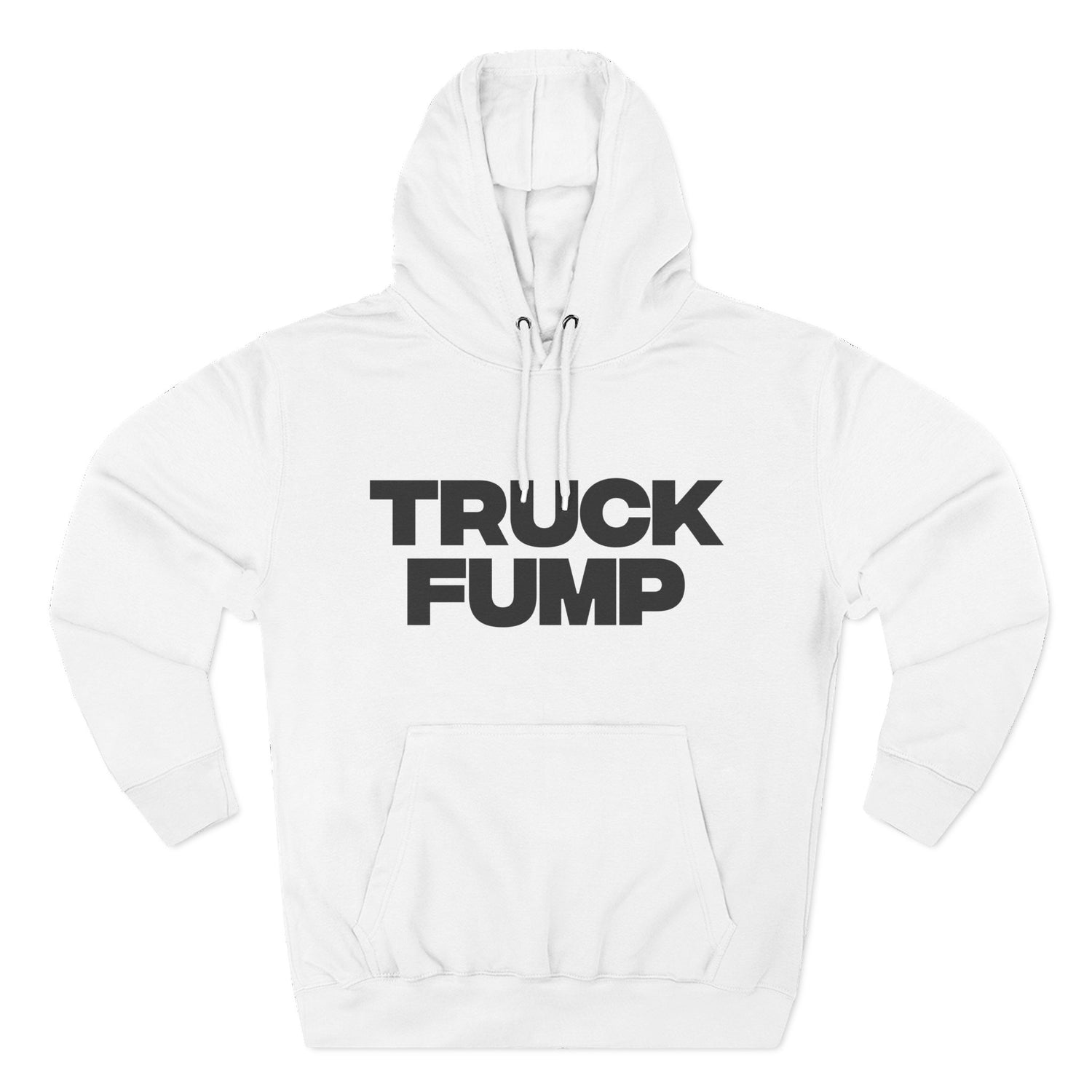 "Truck Fump" Hoodie — Bold Text Political Satire Streetwear Pullover for Trendsetters