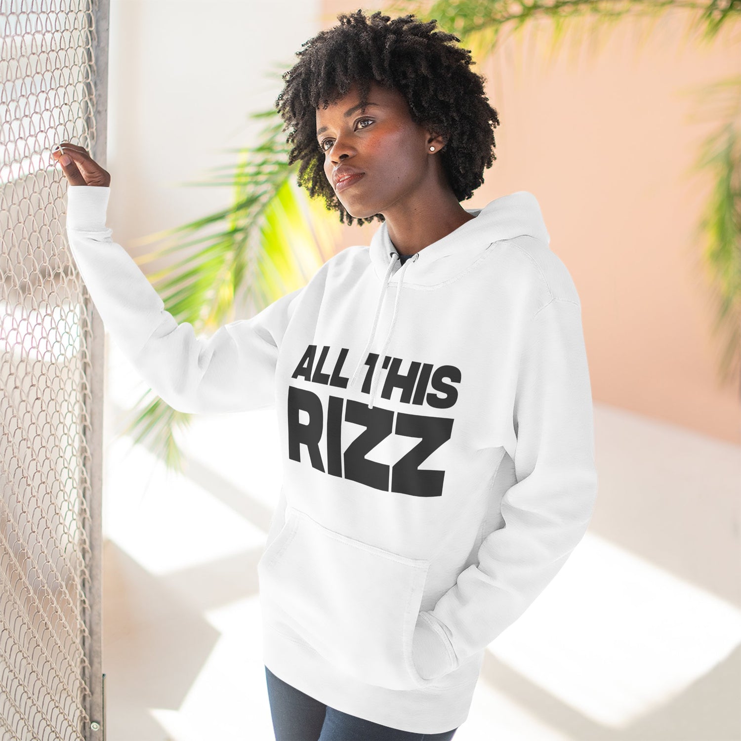 "All This Rizz" Hoodie — Bold Text Streetwear Pullover for Trendsetters