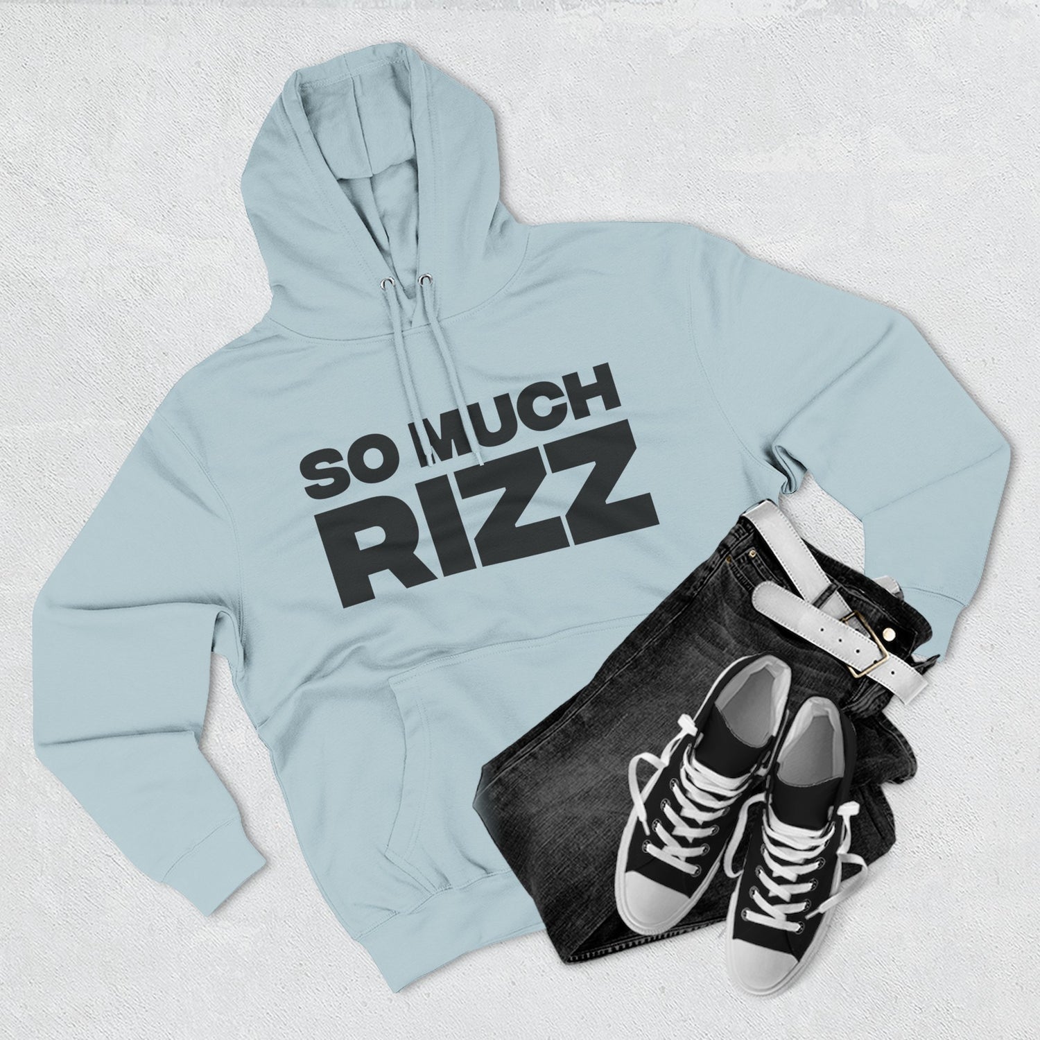 "So Much Rizz" Hoodie — Bold Text Streetwear Pullover for Trendsetters