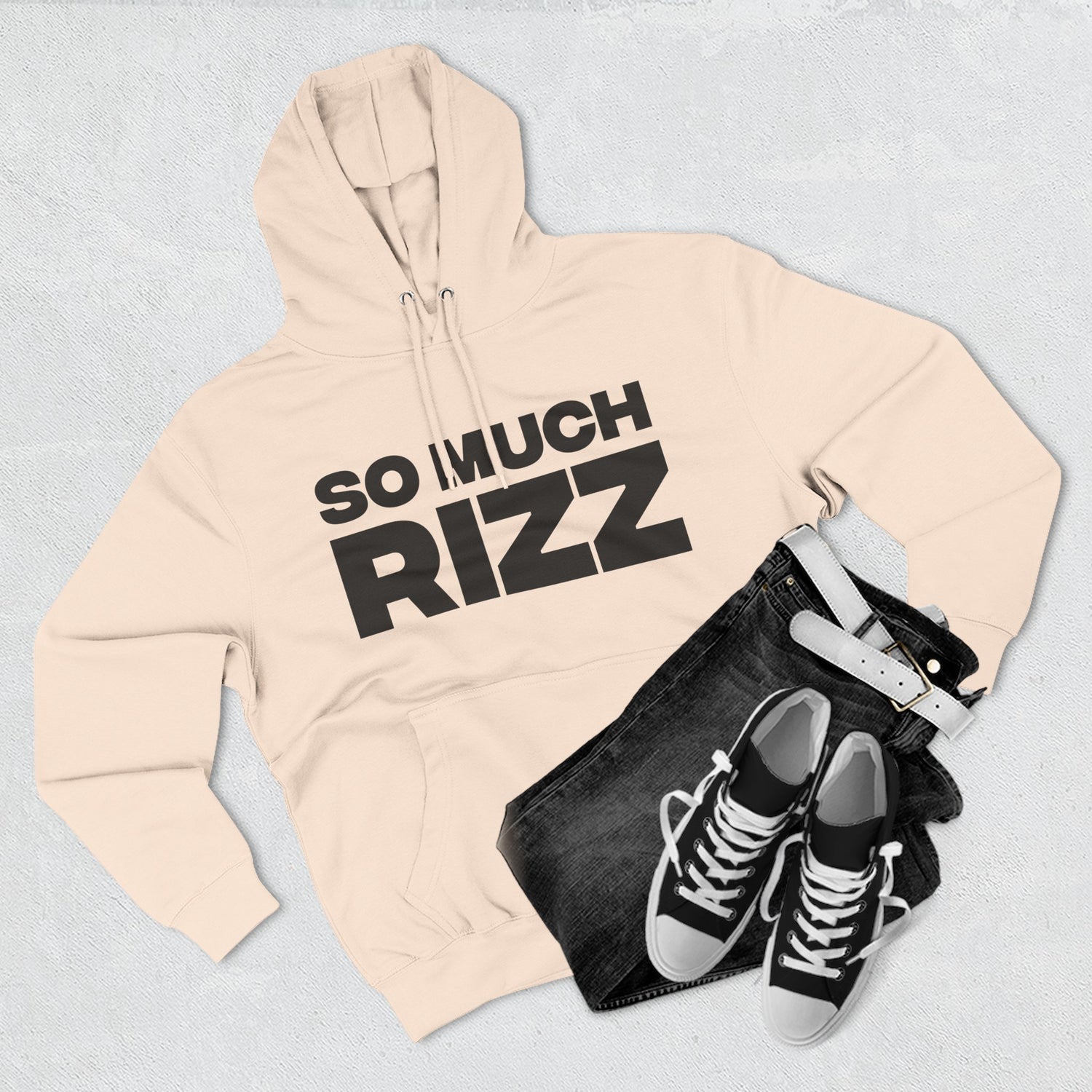 "So Much Rizz" Hoodie — Bold Text Streetwear Pullover for Trendsetters